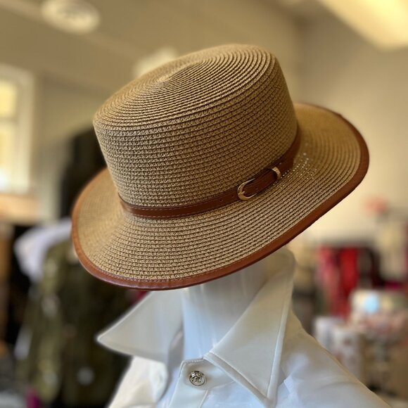 CWAH1156 British Style Flat Top Hat in Brown or Black